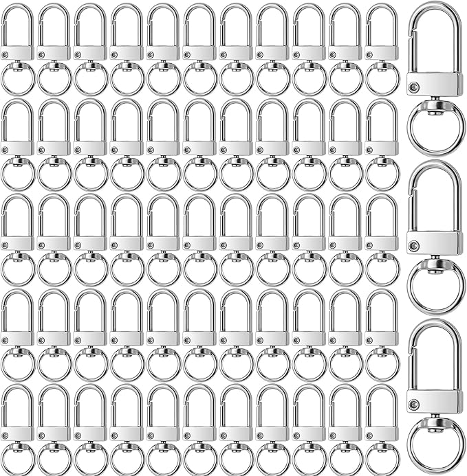 KJML DIY Keychain clip 60pcs Swivel Snap Lobster Claw Keychain Clasps Lanyard Hardware Key Chain Hooks for Bag Charm