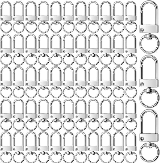 KJML DIY Keychain clip 60pcs Swivel Snap Lobster Claw Keychain Clasps Lanyard Hardware Key Chain Hooks for Bag Charm