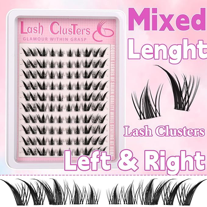 Himirell Cat Eye Lash Clusters Kit Spiky Cluster Eyelashes Kit Fairy Eyelash Clear Cluster Anime Individual Lashes Natural Lash Extension Cluster Wispy Manga Cluster Lash Kit