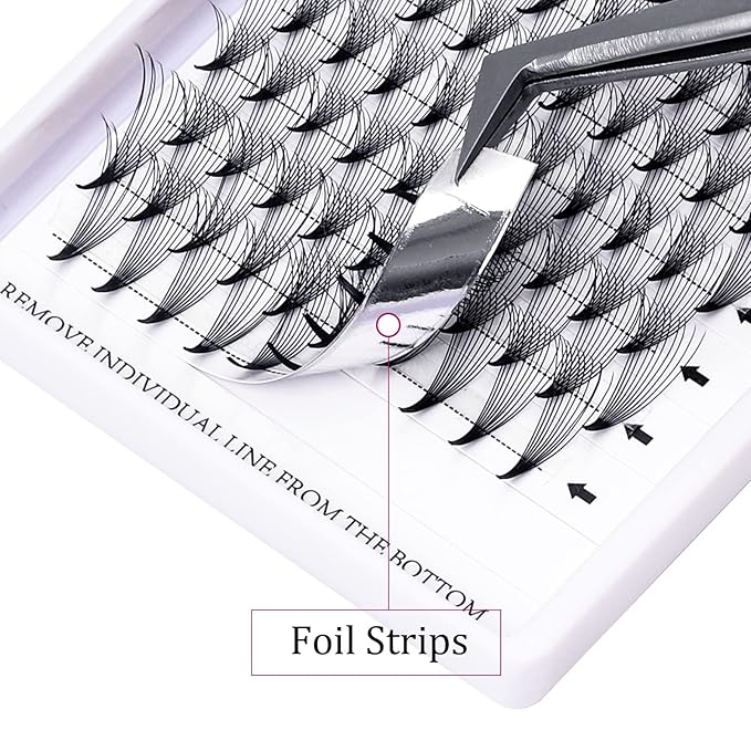 FADLASH Premade Fans Pointed Base 10D Premade Volume Eyelash Extensions Middle Stem Pre Fanned Lash Extensions Easy Application C/D Curl Eyelash Extension (10D-0.07-C, 15mm)