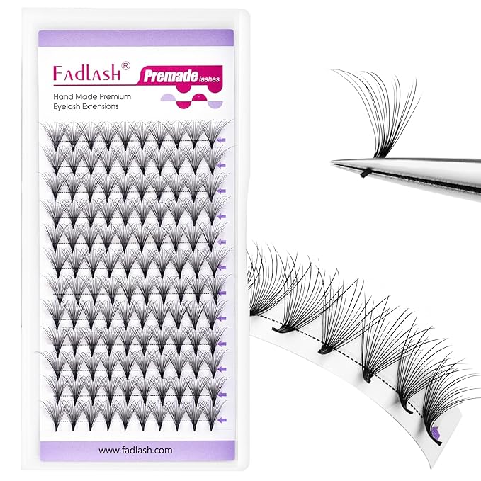 FADLASH Premade Lash Fans D Curl Premade Fans Eyelash Extensions 16D 0.07 Volume Lash Fans Premade Handmade Premade Lash Extensions Fans (16D-07D, Camellia)