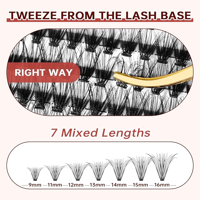JOLIETIFY Lash Extension Kit DIY, Faux Mink 8-16mm 30D 40D Individual Lashes Kit with Waterproof Bond and Seal, Lash Tweezers for Self Use, Soft & Fluffy, Easy to Apply for Beginners