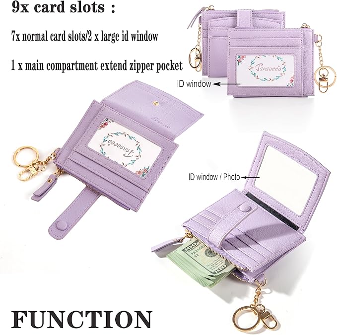 Keychain Wallet Wristlet Small Credit Card Holder Bracelet Key Chain Purse Bangle Tassel Beads Key Rings for Women