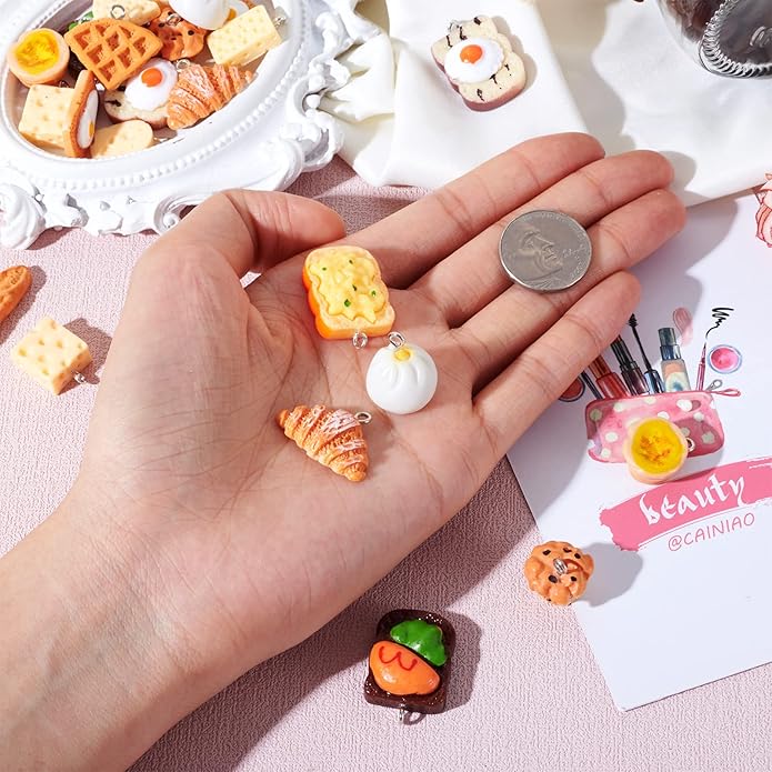 Craftdady Resin Plastic Miniature Food Snack Pendants Charms Ice Drink Juice Pendants Cute Bottle Fruit Keychain Charms Hang Ornament for DIY Craft Earring Bracelet Necklace Jewelry Making