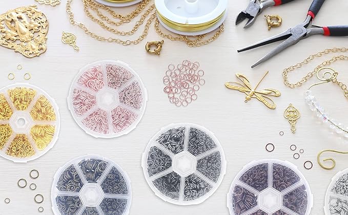 Mandala Crafts Assorted Silver Color Jump Rings Jewelry Findings Metal O Rings for Jewelry Making Supplies - 1250 4mm to 10mm Small Open Jump Rings Kit for Necklace Earring