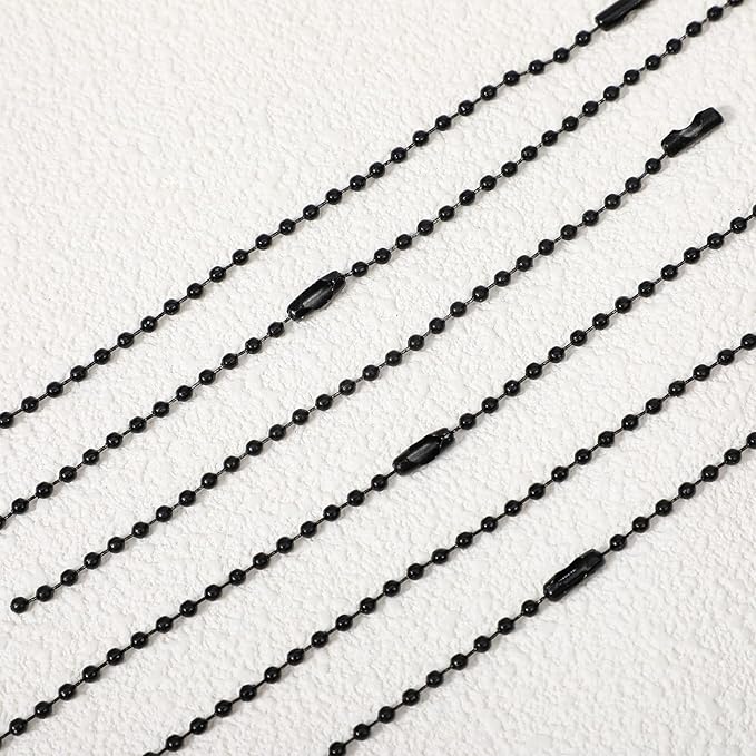 100Pcs Ball Beads Chains, Stainless Steel Dog Tag Chain, Metal Hanging Chains 4.7 Inch Ball Keychains with Connectors, Beaded Necklace Chain for Jewelry Making DIY Crafts