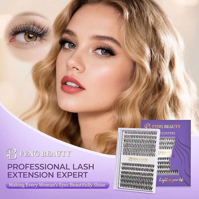 240PCS Natural Lash Clusters 30D/40D Mixed Length 10–16mm, Wispy D Curl Individual Lashes for DIY Cat Eye Look, Lightweight Reusable Cluster Lashes for Beginners (No Tools Included)