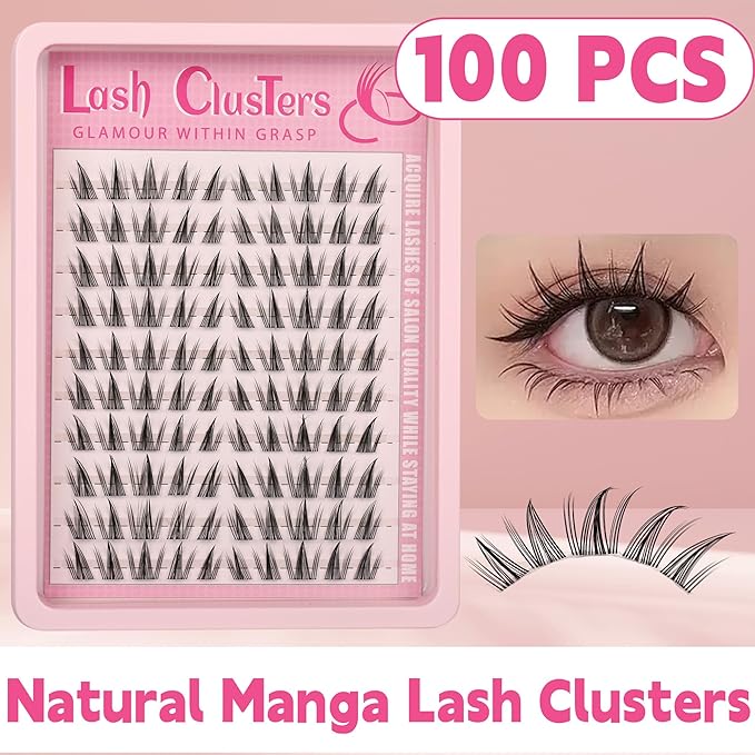 Lash Clusters Kit Spiky Cluster Eyelashes Kit Fairy Eyelash Clear Cluster Anime Individual Lashes Natural Lash Extension Cluster Wispy Manga Cluster Lash Kit
