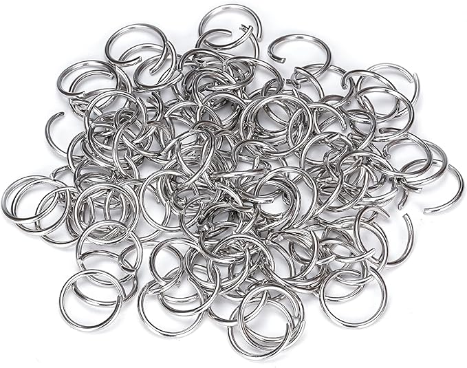 1000Pcs 12mm Stainless Steel Open Jump Rings 16 Gauge Metal O Rings Single Loop Connectors for Jewelry Necklaces Bracelet Earrings Keychains Chainmail DIY Making
