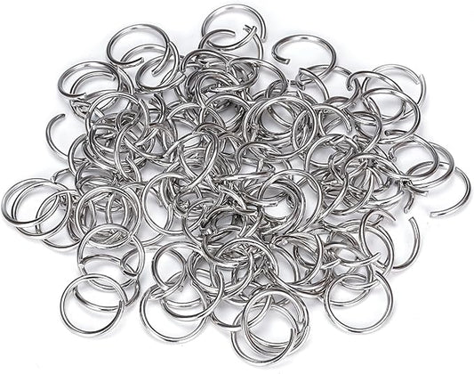 1000Pcs 12mm Stainless Steel Open Jump Rings 16 Gauge Metal O Rings Single Loop Connectors for Jewelry Necklaces Bracelet Earrings Keychains Chainmail DIY Making
