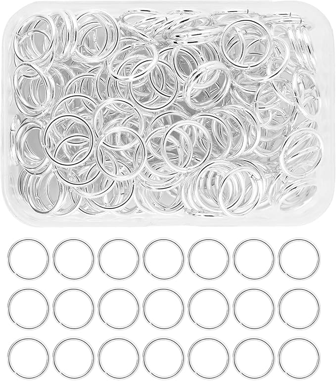 Mandala Crafts Assorted Silver Color Jump Rings Jewelry Findings Metal O Rings for Jewelry Making Supplies - 150 16mm Small Open Jump Rings Kit for Necklace Earring