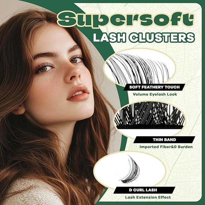 Lash Clusters 280Pcs Eyelash Clusters KEYYOU 60D+80D D Curl 9-16MIX Clusters Lashes Super Soft Wispy DIY Eyelash Extension at Home(60D+80D-D,9-16MIX)