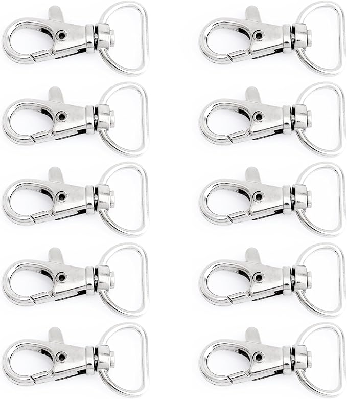 20pcs Swivel Lobster Claw Clasp Trigger Snap Hooks for Purse Making Macrame Lanyard Clip CSPS (5/8 Inch, Silver)