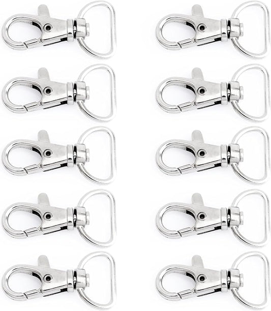20pcs Swivel Lobster Claw Clasp Trigger Snap Hooks for Purse Making Macrame Lanyard Clip CSPS (5/8 Inch, Silver)