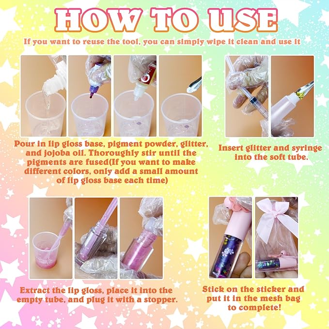 Thaluna Lip Gloss Making Kit, Lip Gloss Set for Teens Kids Lip Kit Fun DIY Lipgloss Making Kit, Make Your Own Lip Gloss Kit, Moisturizing Glitter Keychain Kids Gifts Tweens Girls Trendy Stuff 10-12