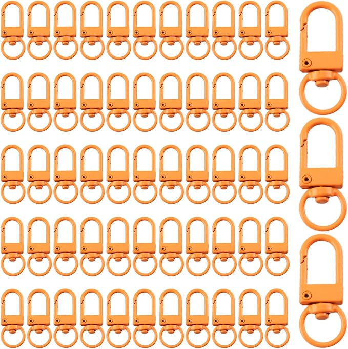 KJML DIY Keychain clip 60pcs Swivel Snap Lobster Claw Keychain Clasps Lanyard Hardware Key Chain Hooks for Bag Charm