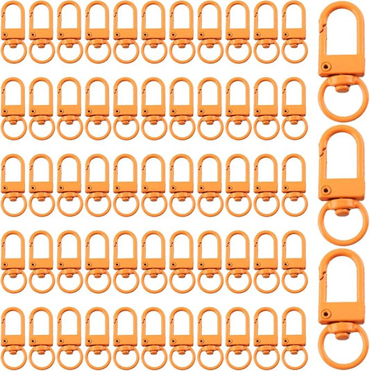 KJML DIY Keychain clip 60pcs Swivel Snap Lobster Claw Keychain Clasps Lanyard Hardware Key Chain Hooks for Bag Charm