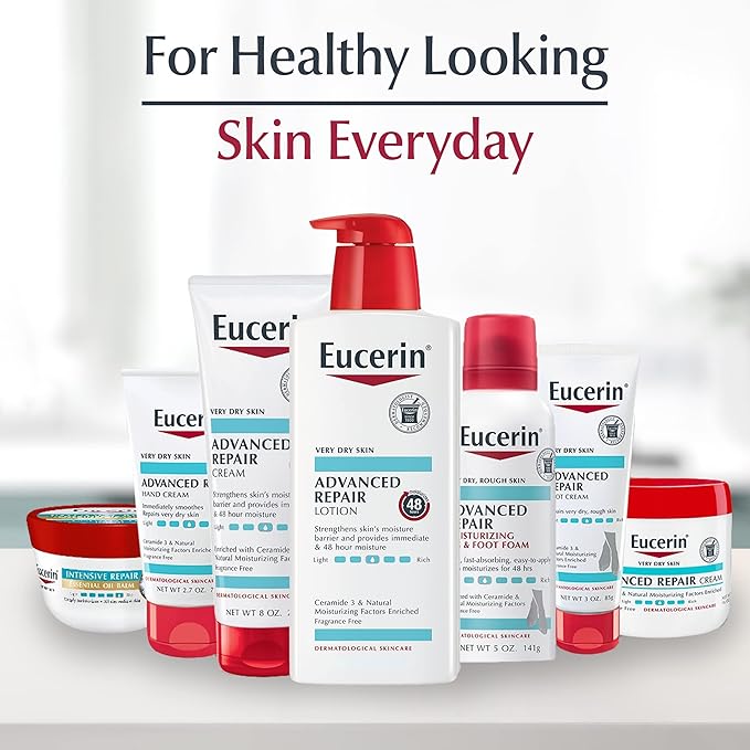 Eucerin Advanced Repair Scented Night Lotion, 48 Hour Moisturizing Body Lotion for Dry Skin with a Hypoallergenic Soothing Scent, Paraben Free, 13.5 Fl Oz Bottle