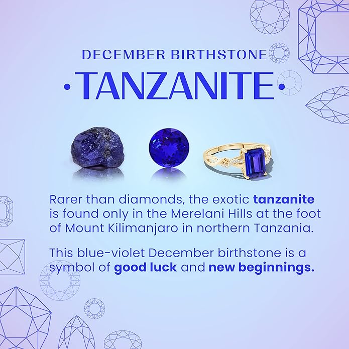 ANGARA Natural Tanzanite Earrings for Women | Tanzanite and Diamond Leverback Drop Earrings in 14K Solid Gold/Platinum | December Birthday, Anniversary, Gemstone Jewellery Gift