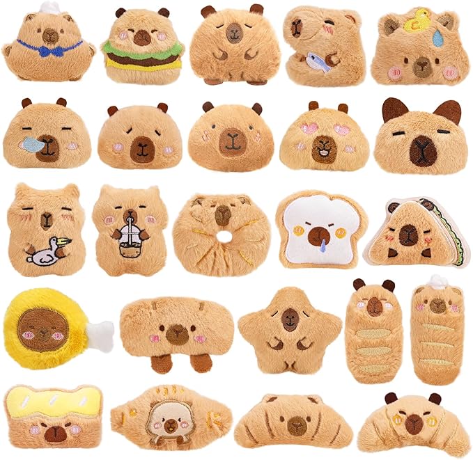 24 PCs Kids Keychains, Cute Plush Keychains, Funny Plush Backpack Charms, Perfect for Birthday Gifts, Back-to-School Goodie Bags, Classroom Prizes, Party Favors