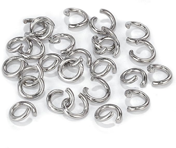 500Pcs 8mm Stainless Steel Open Jump Rings 15 Gauge Metal O Rings Single Loop Connectors for Jewelry Necklaces Bracelet Earrings Keychains Chainmail DIY Making