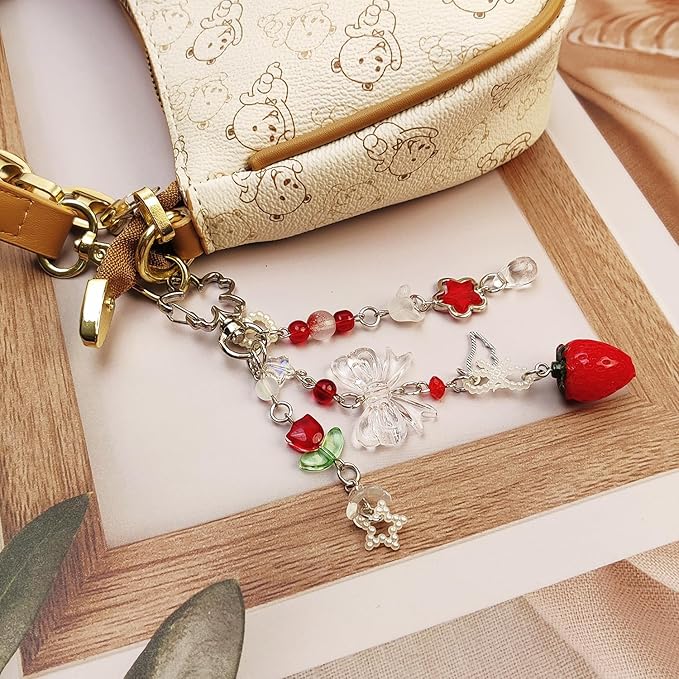 Cute Pink Keychain,Fuzzy Cat Keychain Aesthetic Y2K KeychainStylish KeychainsAccessories