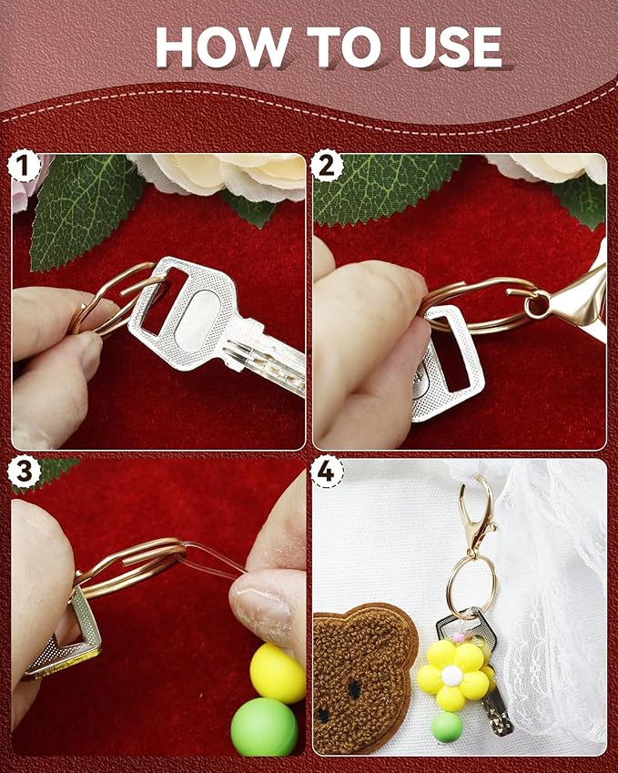325PCS FIVEIZERO Keychain Making Kit - Keychain Clips with Key Ring, Lobster Claw Clasp, Swivel Snap Hook, Jumprings & Extender Chain for Crafts, DIY Projects & Purse Making Supplies (Gold)