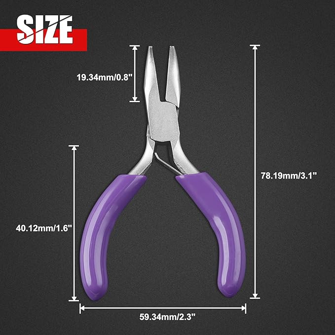 3 Inches Bent Chain Nose Pliers Curved Needle Nose Pliers Mini Chain Nose Pliers Curved Multifunction Precision Pliers Jewelry Pliers Jewelry Tool for Crafting Repair Jewelry Making
