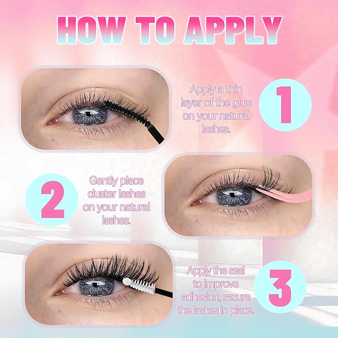 DIY Lash Extensions 266Pcs Lash Clusters Eyelash Extensions 9-16MM Mixed Wispy 30D 40D Natural Individual Lashes D Curl Thin Band Volume Cluster Lashes for DIY at Home (30D+40D,0.06D,9-16MM)
