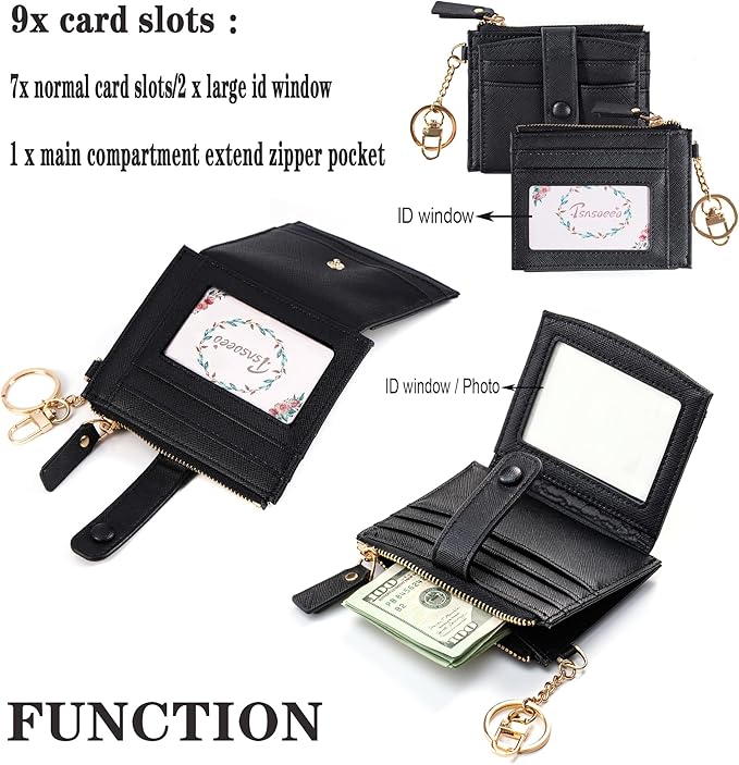 Keychain Wallet Wristlet Small Credit Card Holder Bracelet Key Chain Purse Bangle Tassel Beads Key Rings for Women