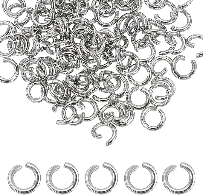 uxcell 120pcs Open Jump Rings, 6mm Stainless Steel Split O Rings 1.2mm Thick Connector Ring for Bracelet Necklace Pendant Jewelry Keychain DIY Craft Making, Silver