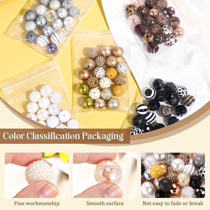 100 Pcs 20mm Rhinestone Bubblegum Beads for Pens Mixed Crystal Resin Chunky Beads for DIY Craft Keychain Necklace Bracelet Jewelry Making(Retro Color)