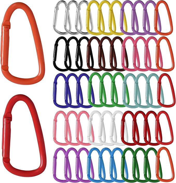 Colorful D Spring Carabiners Keychain Clip,D Spring Clip Aluminum Hook Accessories Snap Link Key Chain Ring Hook
