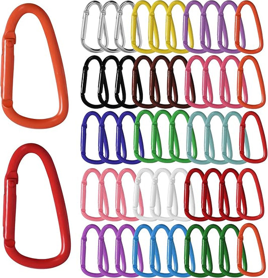 Colorful D Spring Carabiners Keychain Clip,D Spring Clip Aluminum Hook Accessories Snap Link Key Chain Ring Hook