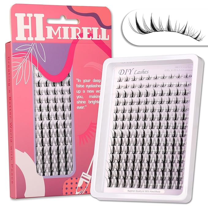 Himirell Lash Clusters Manga Eyelash Clusters Anime Cluster Eyelash Extensions Clusters Lashes Natural Look Eyelashes Fairy Lash Clusters Manga Individual Lashes for Self Application (8-16MM)