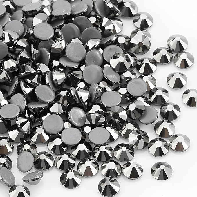 1440pcs Hotfix Rhinestones Flatback Crystal Rhinestones for Crafts Crafting Clothes Shoes DIY Decorations,4.0mm SS16, Jet Hematite