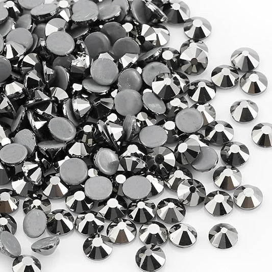 2880pcs Hotfix Rhinestones Flatback Crystal Rhinestones for Crafts Crafting Clothes Shoes DIY Decorations, 2.4mm SS8, Jet Hematite