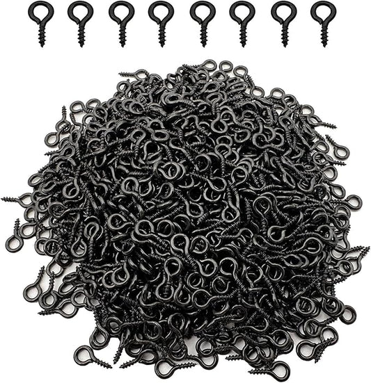 Black 1000 Pcs Small Screw Eye Pins Jewelry Making Eyelet Hook for Craft 10 x 5mm