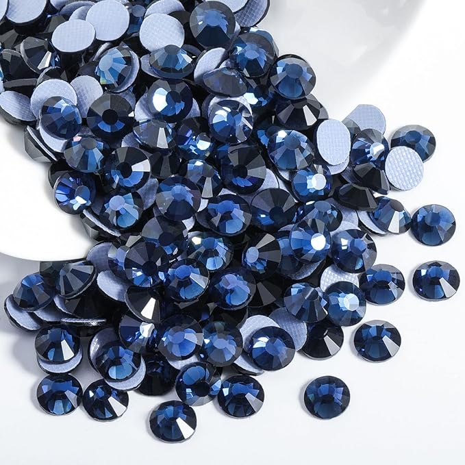 Beadsland Hotfix Rhinestones, Flatback Crystal Rhinestones for Crafts Clothes DIY Decorations, Montana, SS12/1440pcs, 3.0-3.2mm