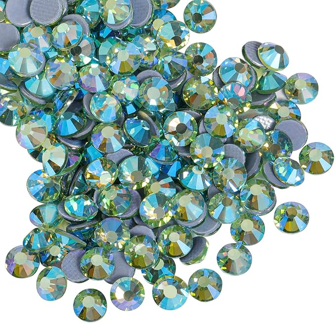 Beadsland Hotfix Rhinestones, 1440pcs Flatback Crystal Rhinestones for Crafts Clothes DIY Decorations,Peridot AB, SS20, 4.6-4.8mm