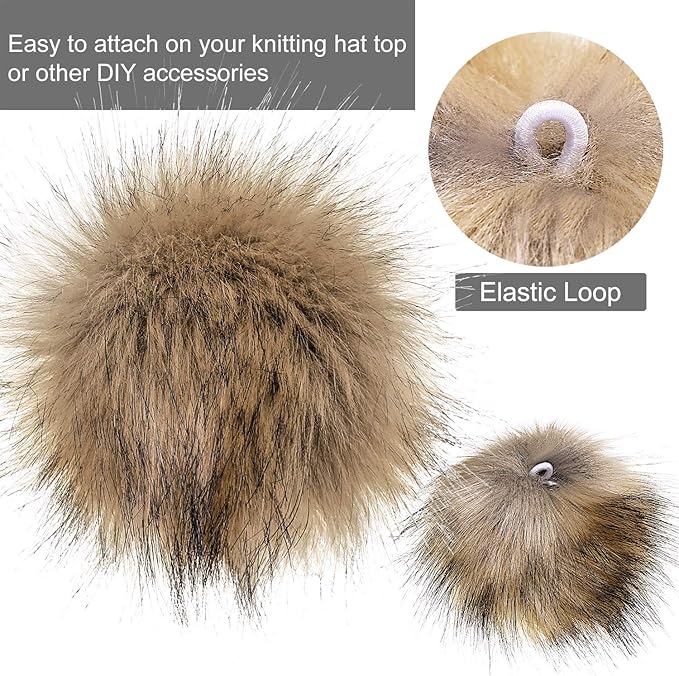 Tatuo 16 Pcs Faux Fur Pom Poms for Hat 4 Inches Large Fluffy Pom Balls for Crafts Knitting Beanies Shoes Scarves Bag Pompoms Keychain Charms Winter DIY Accessories (Pink Mixed Colors)