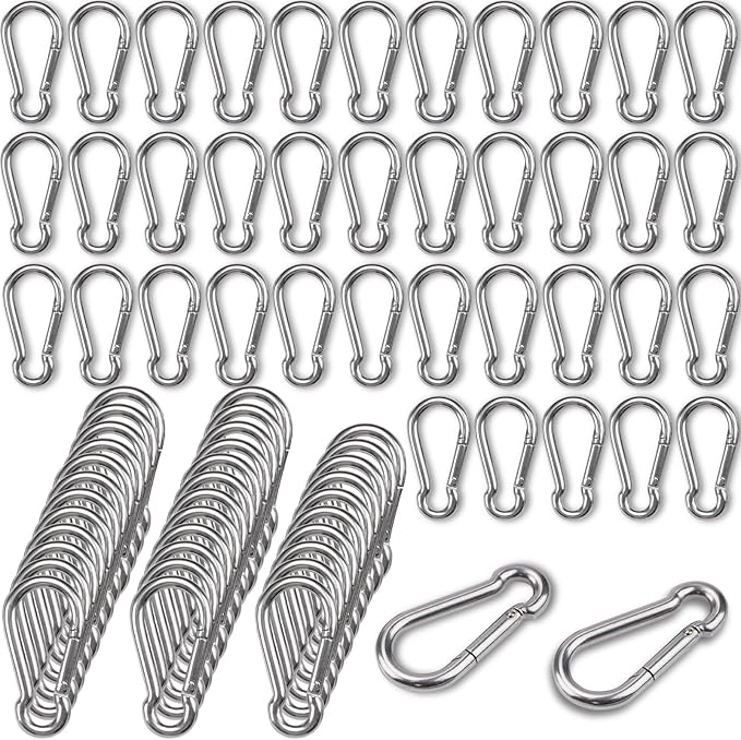 Carabiner Clip Spring Snap Hook, Heavy Duty Spring Snap Hook, Quick Link Keychain Clip for Keys Swing Set Camping Fishing Hiking Traveling