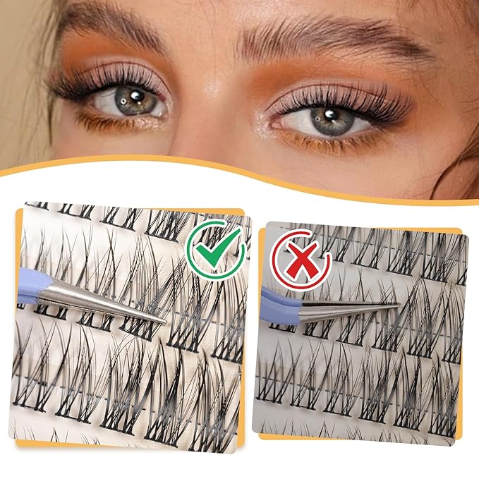 URNNE Wispy Lash Clusters, Lash Clusters Kit, Lash Extension Kit, C Curl Left & Right 180pcs 7-15 mm Individual Cluster Eyelash Extension with Bond and Seal, Tweezers, Remover