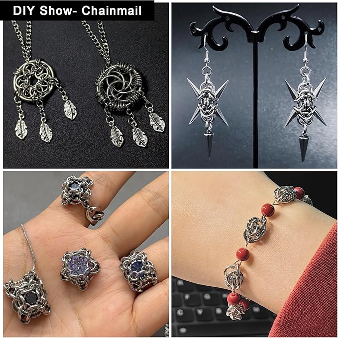 500Pcs 12mm Stainless Steel Open Jump Rings 15 Gauge Metal O Rings Single Loop Connectors for Jewelry Necklaces Bracelet Earrings Keychains Chainmail DIY Making