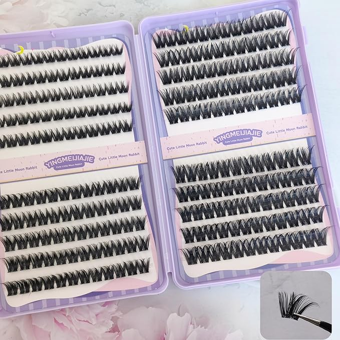 Clicar 10-16mm magnetic eyelashes,C-D Curvature lash clusters kit,3D Wispy Lashes Clusters DIY Lash Extension Kit,No need Glue (240pcs 10-16mm 60D-d)