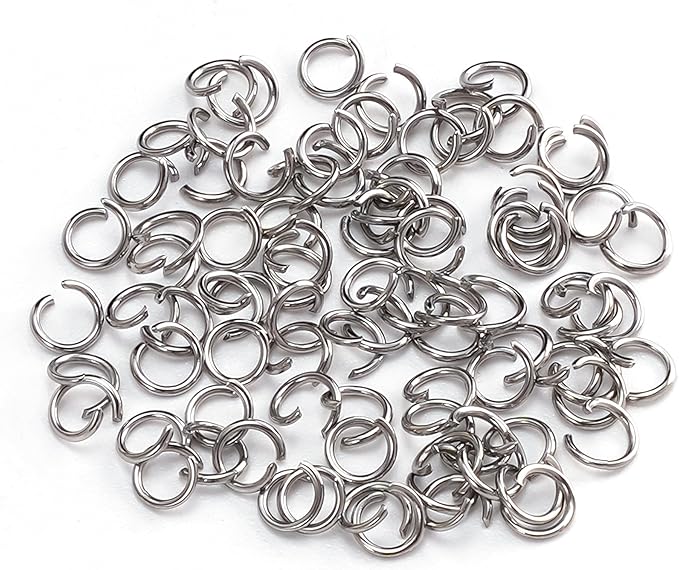 2000Pcs 5mm Stainless Steel Open Jump Rings 21 Gauge Thick Metal O Rings Single Loop Connectors for Jewelry Necklaces Bracelet Earrings Keychains Chainmail DIY Making