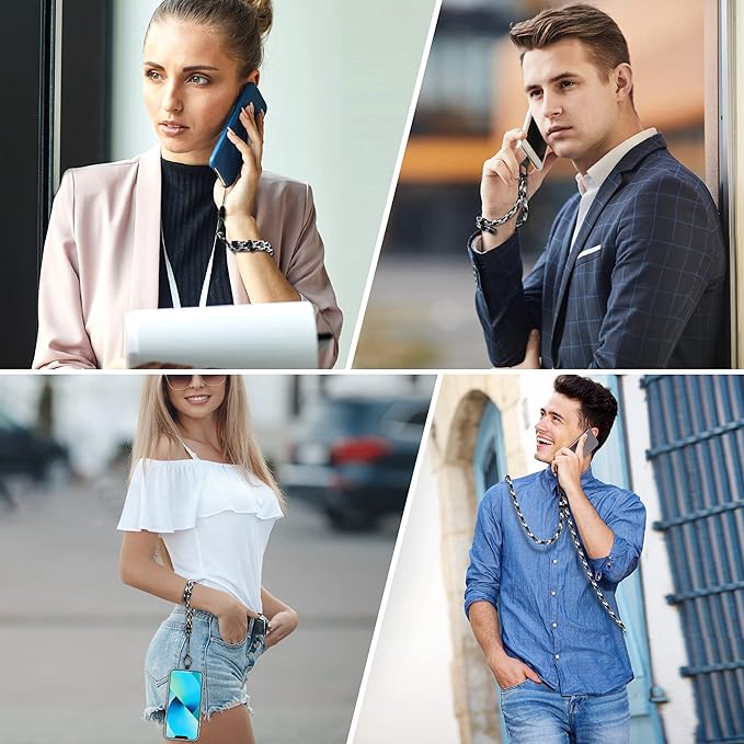 Kaptron 2Pcs Cell Phone Lanyard: Universal Adjustable Crossbody Phone Strap and Wrist Strap, with 2 Lobster Clips and 2 Tether Patches, Compatible with Most iPhone and Android Smartphones