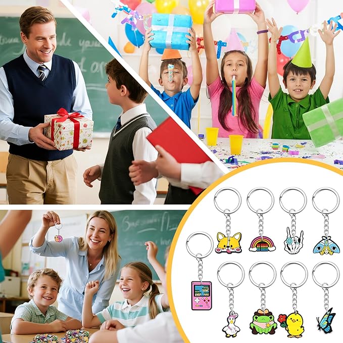 30-200P Cute Keychains for Backpacks Bulk Keychain Charms Decor Bag Accessories Keyring Random Different Key Chains