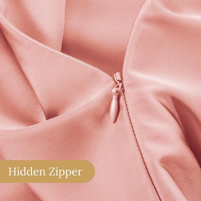 INFIIXSO Body Pillow Cover with Zipper, Luxury Mulberry Silk Body Pillow Case 20x54 Inches, Ultra Smooth and Soft Cooling Long Pillowcase, Gift for Women, Men(Blush Pink)