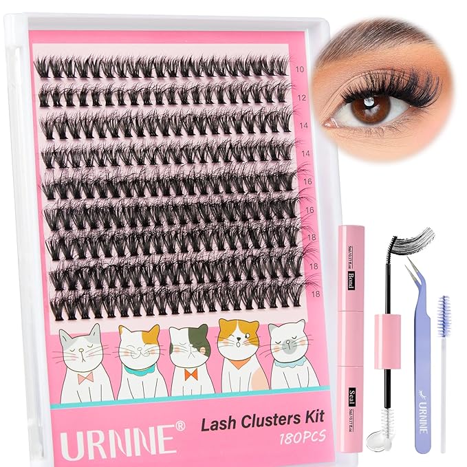 Fluffy Lash Extension Kit Wispy 5D 40D Eyelash Extension Kit 10-18MM Natural Lash Clusters 180PCS